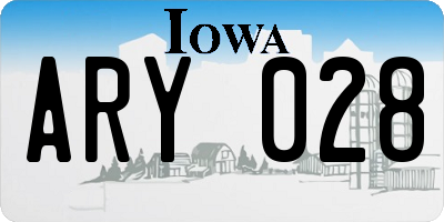 IA license plate ARY028