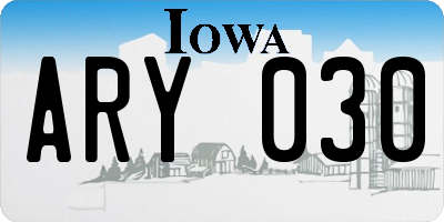 IA license plate ARY030