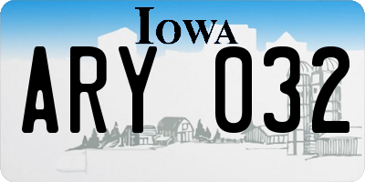 IA license plate ARY032