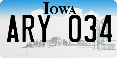 IA license plate ARY034