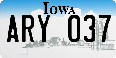 IA license plate ARY037