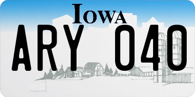 IA license plate ARY040