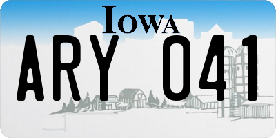 IA license plate ARY041