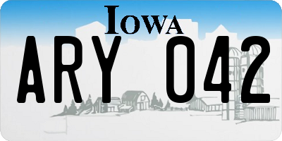 IA license plate ARY042