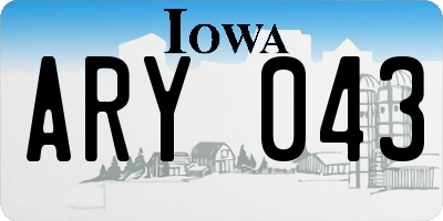 IA license plate ARY043