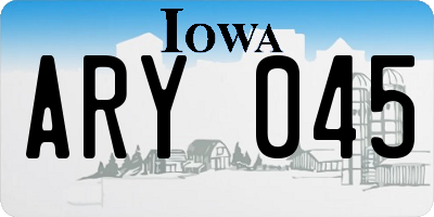 IA license plate ARY045