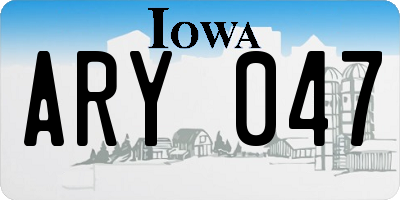 IA license plate ARY047