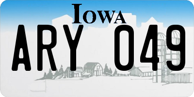 IA license plate ARY049