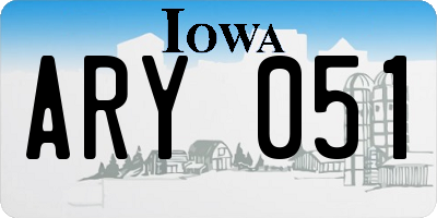 IA license plate ARY051
