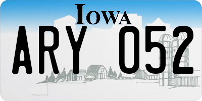 IA license plate ARY052