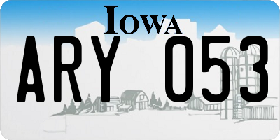 IA license plate ARY053