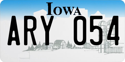 IA license plate ARY054