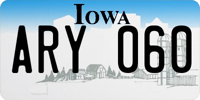 IA license plate ARY060