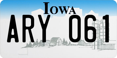 IA license plate ARY061
