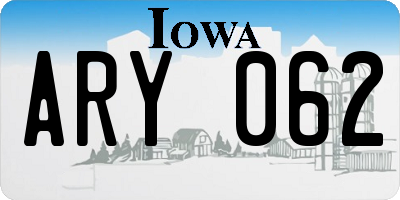 IA license plate ARY062