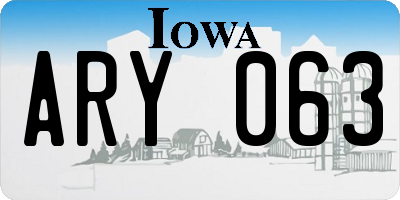 IA license plate ARY063