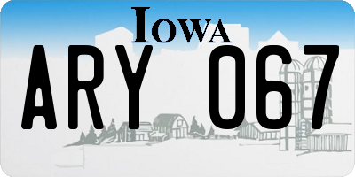 IA license plate ARY067