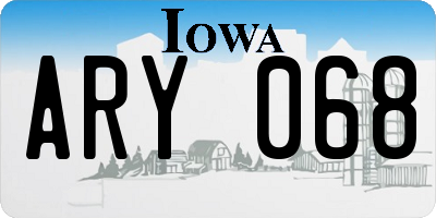 IA license plate ARY068