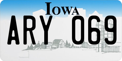 IA license plate ARY069