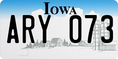 IA license plate ARY073