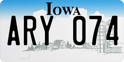 IA license plate ARY074