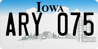 IA license plate ARY075