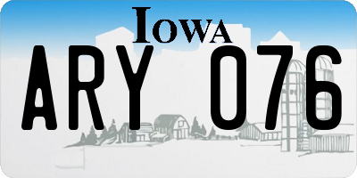 IA license plate ARY076