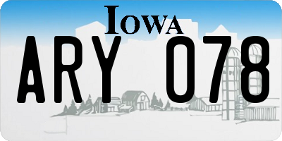 IA license plate ARY078