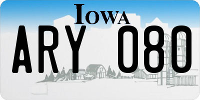 IA license plate ARY080