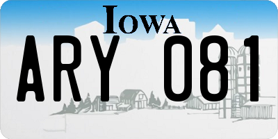 IA license plate ARY081