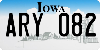 IA license plate ARY082