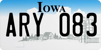 IA license plate ARY083