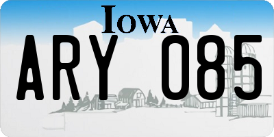 IA license plate ARY085