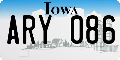 IA license plate ARY086