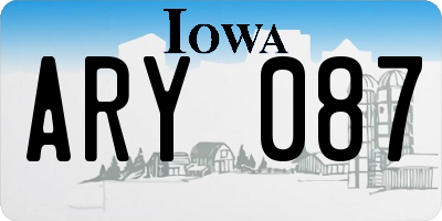IA license plate ARY087