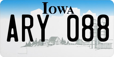 IA license plate ARY088