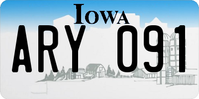 IA license plate ARY091