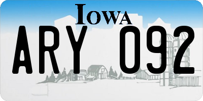 IA license plate ARY092