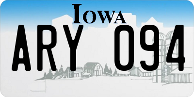 IA license plate ARY094