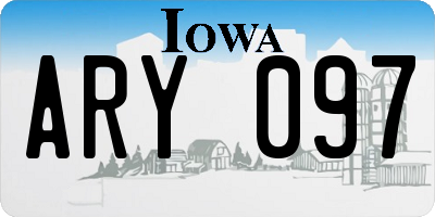 IA license plate ARY097