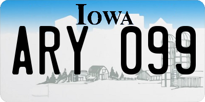 IA license plate ARY099