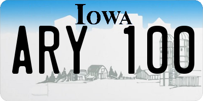 IA license plate ARY100
