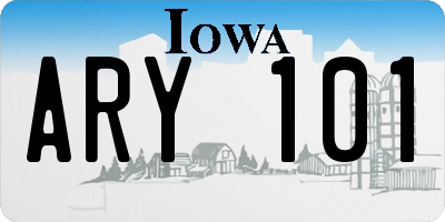 IA license plate ARY101
