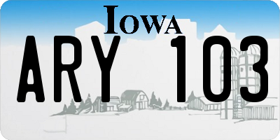 IA license plate ARY103