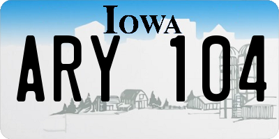 IA license plate ARY104