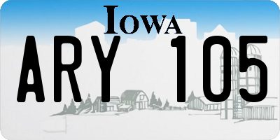 IA license plate ARY105