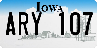 IA license plate ARY107