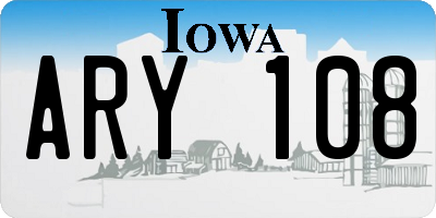 IA license plate ARY108