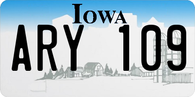 IA license plate ARY109