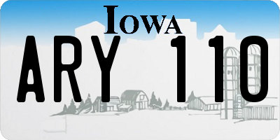 IA license plate ARY110